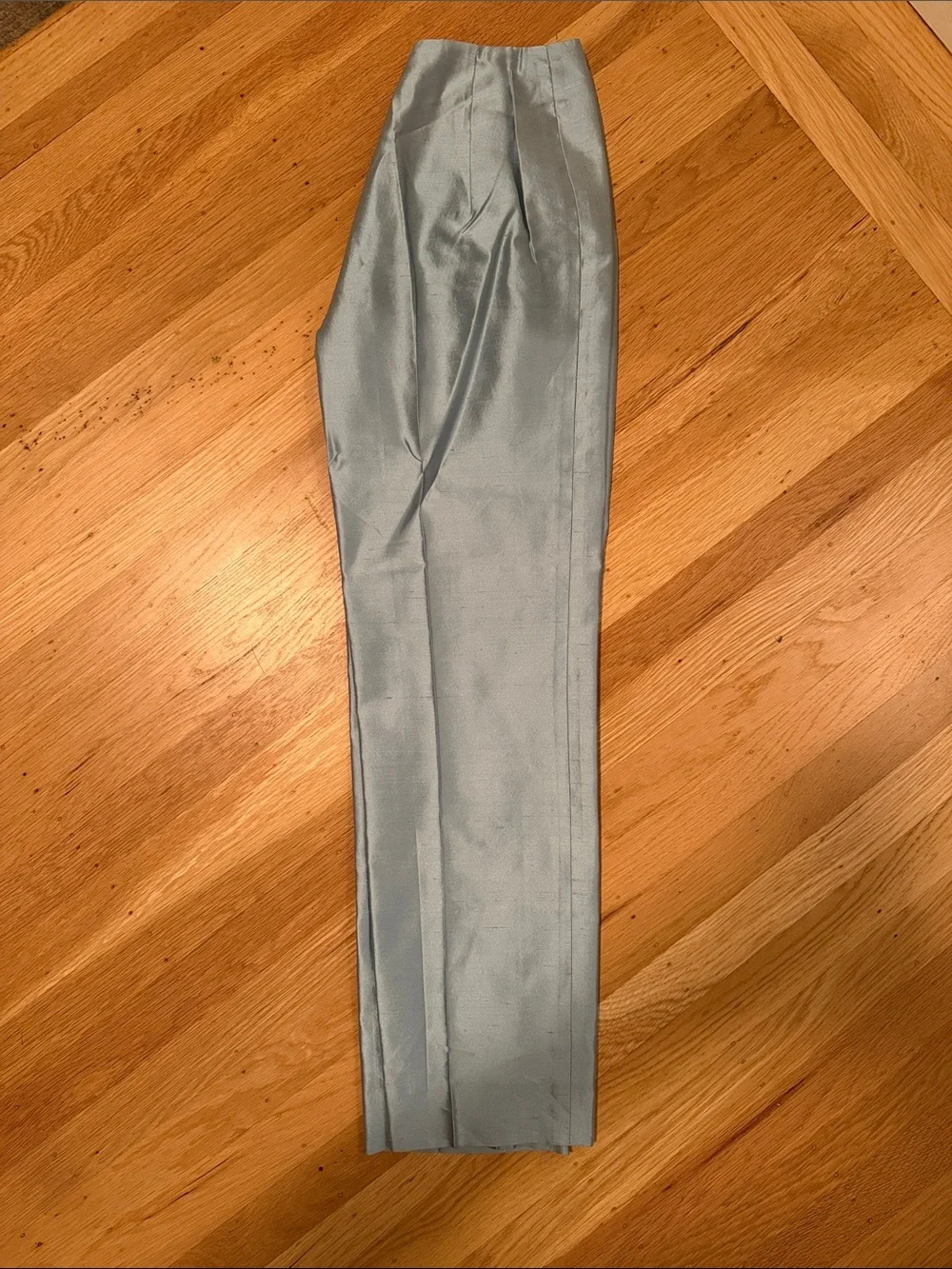 MaxMara Light Blue Straight Leg Womens Trousers